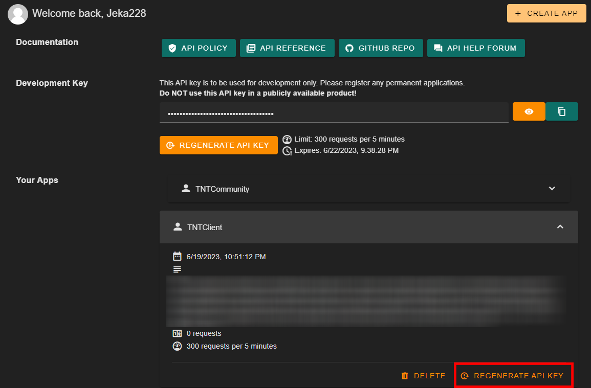 Dashboard Regenerate